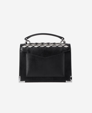 The Kooples WOMEN BLACK emily small bag in black leather with studs
