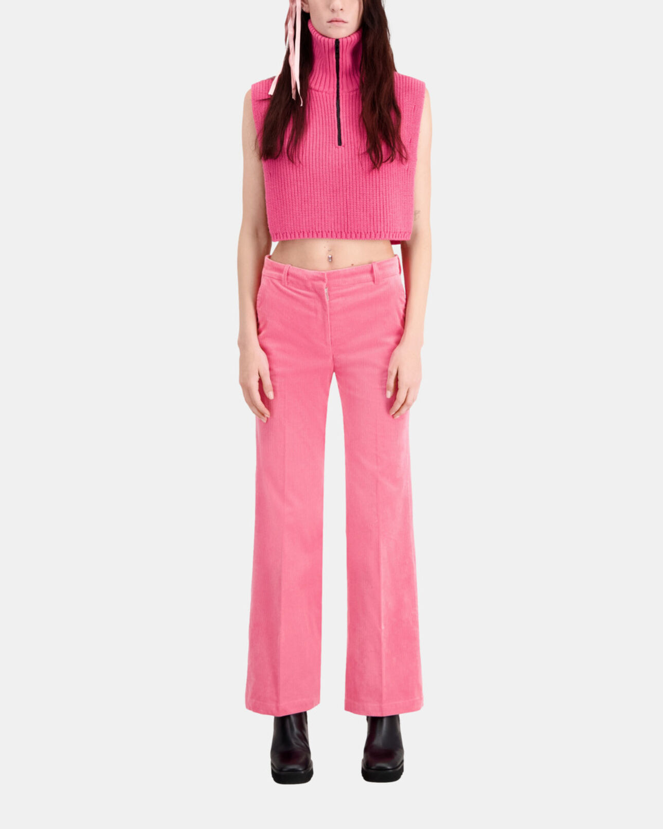 The Kooples F OLD PINK pink corduroy trousers