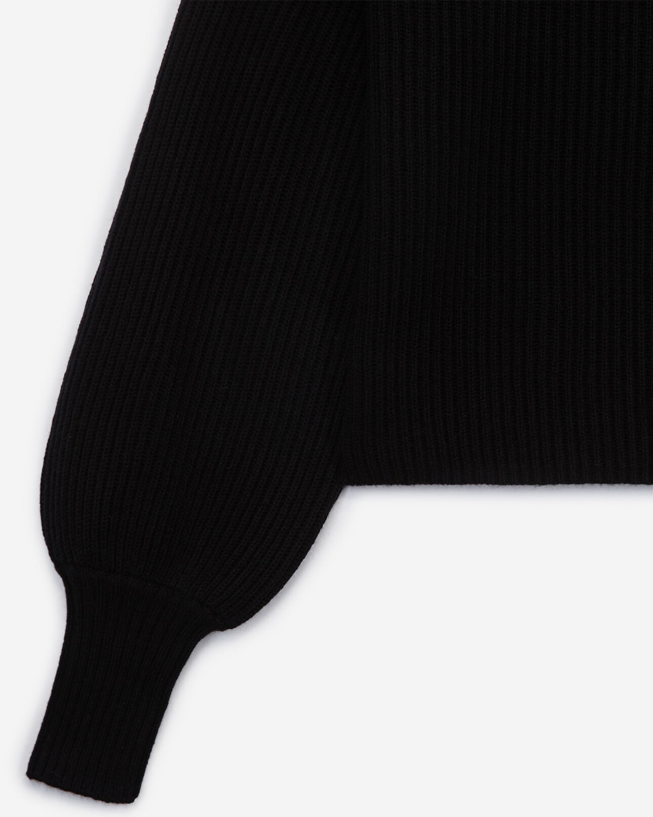 The Kooples DAMEN BLACK schwarzer pullover mit feiner rippung