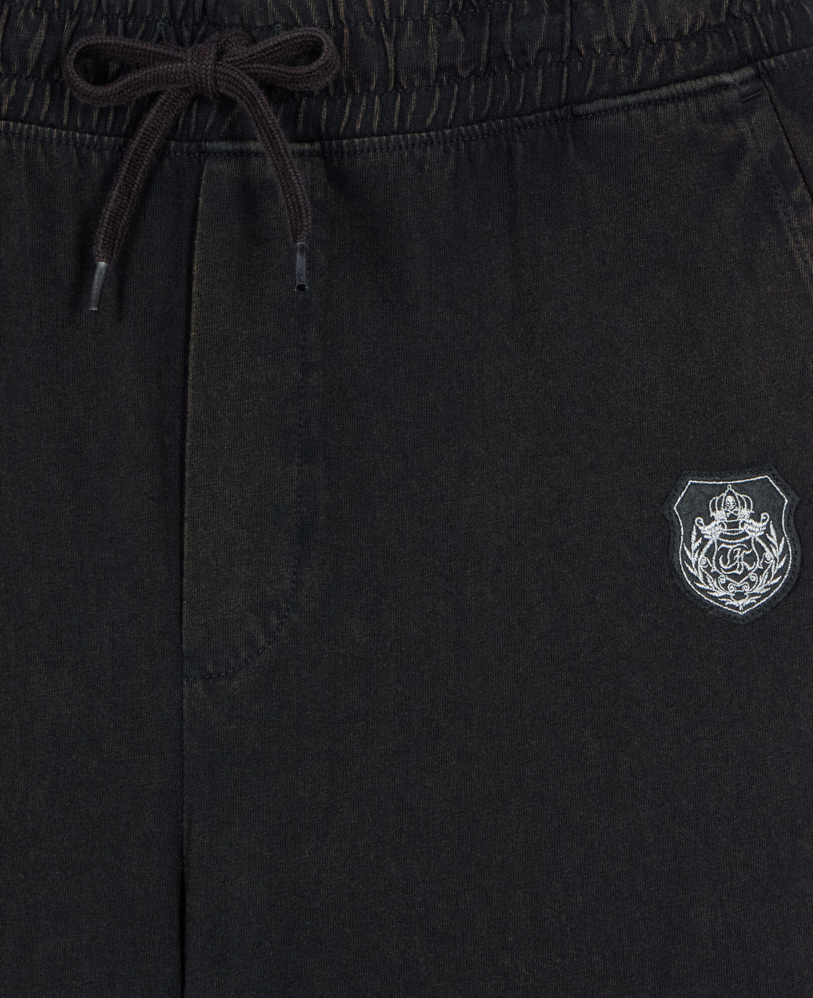 The Kooples MEN BLACK WASHED black blazon tracksuit trousers