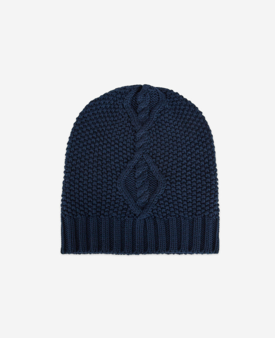 bonnet en laine bleu