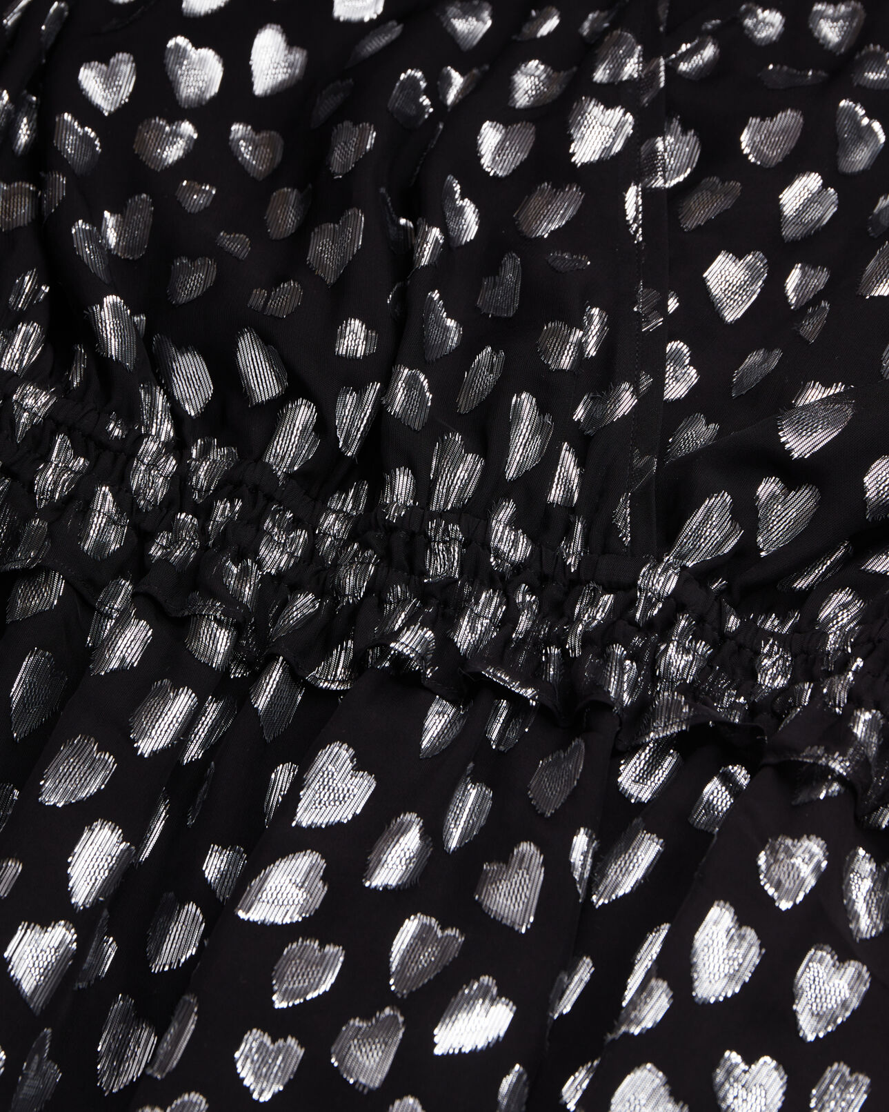 The Kooples WOMEN BLACK SILVER black top with silver hearts