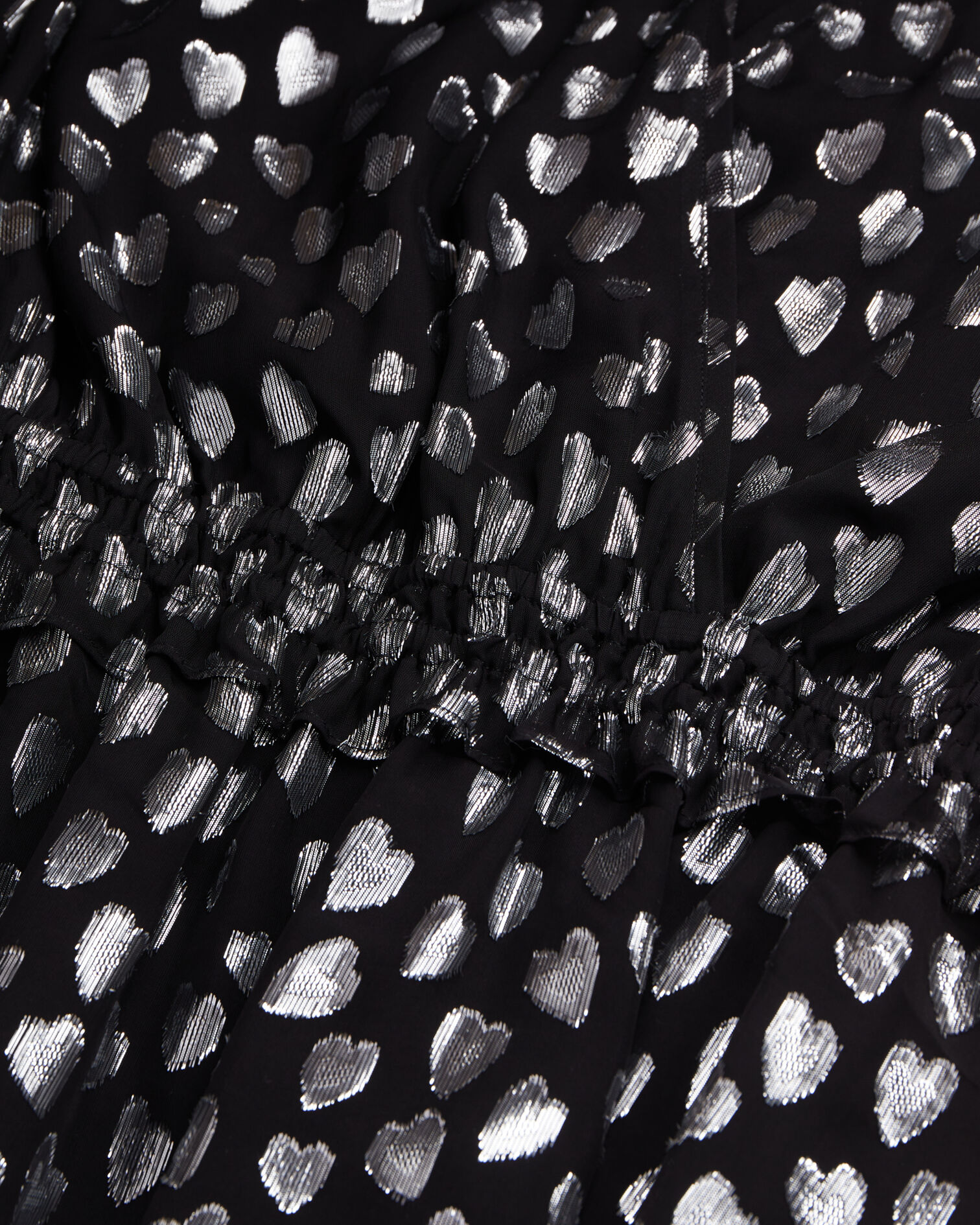 Black top with silver hearts, BLACK SILVER, hi-res image number null