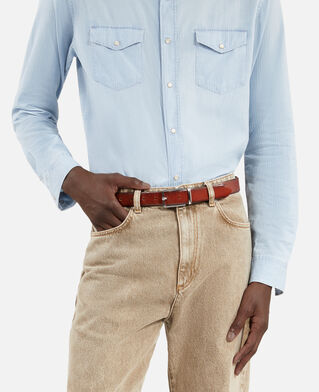 The Kooples MEN BLACK reversible two-tone leather belt