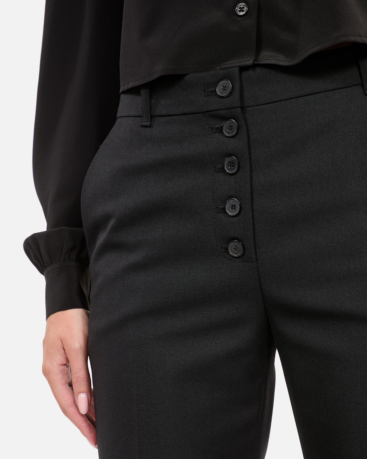 The Kooples FEMME BLACK pantalon droit noir
