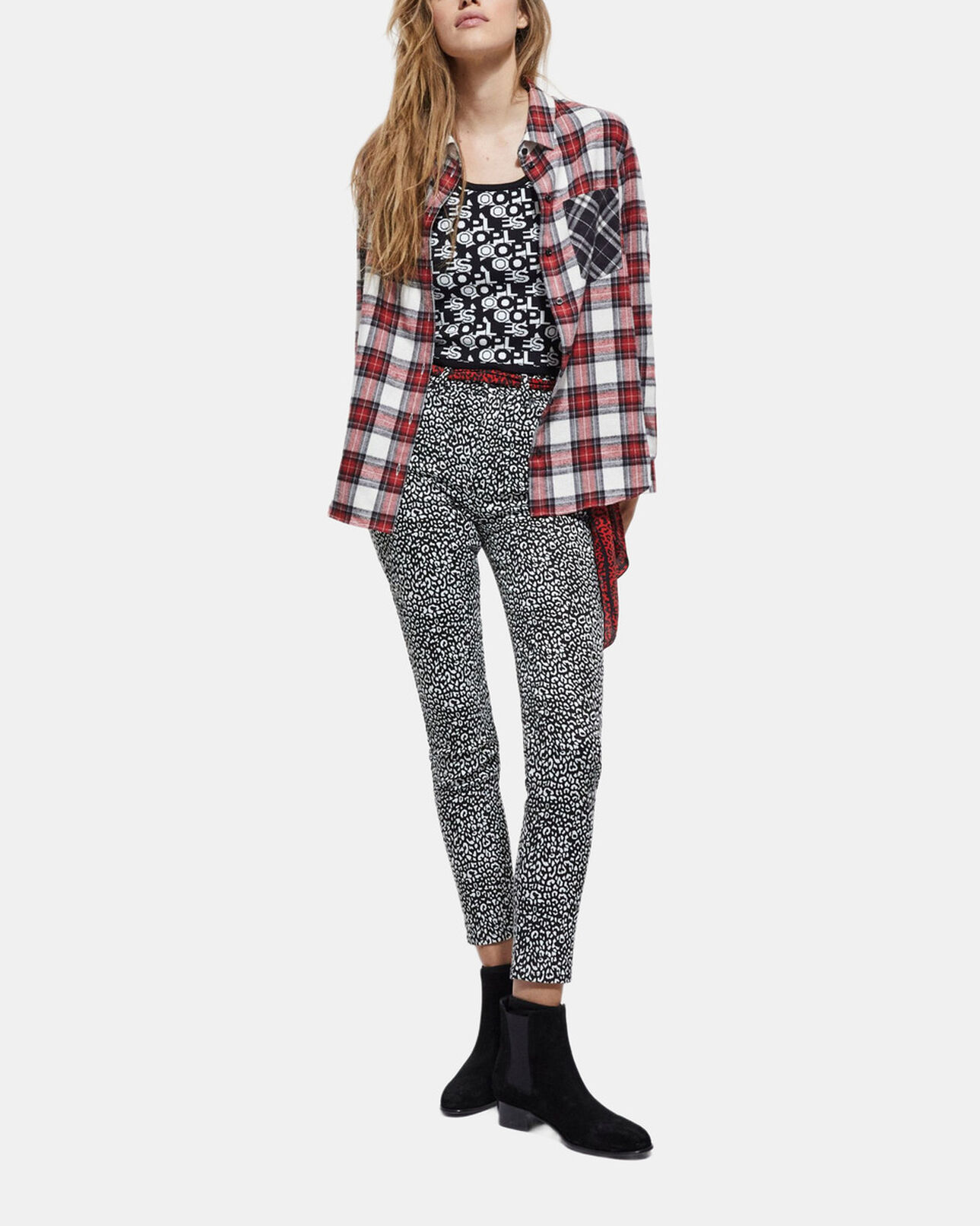 The Kooples WOMEN RED overshirt with check motif