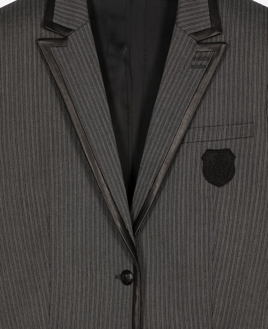 The Kooples WOMEN DARK GREY grey wool-blend striped jacket
