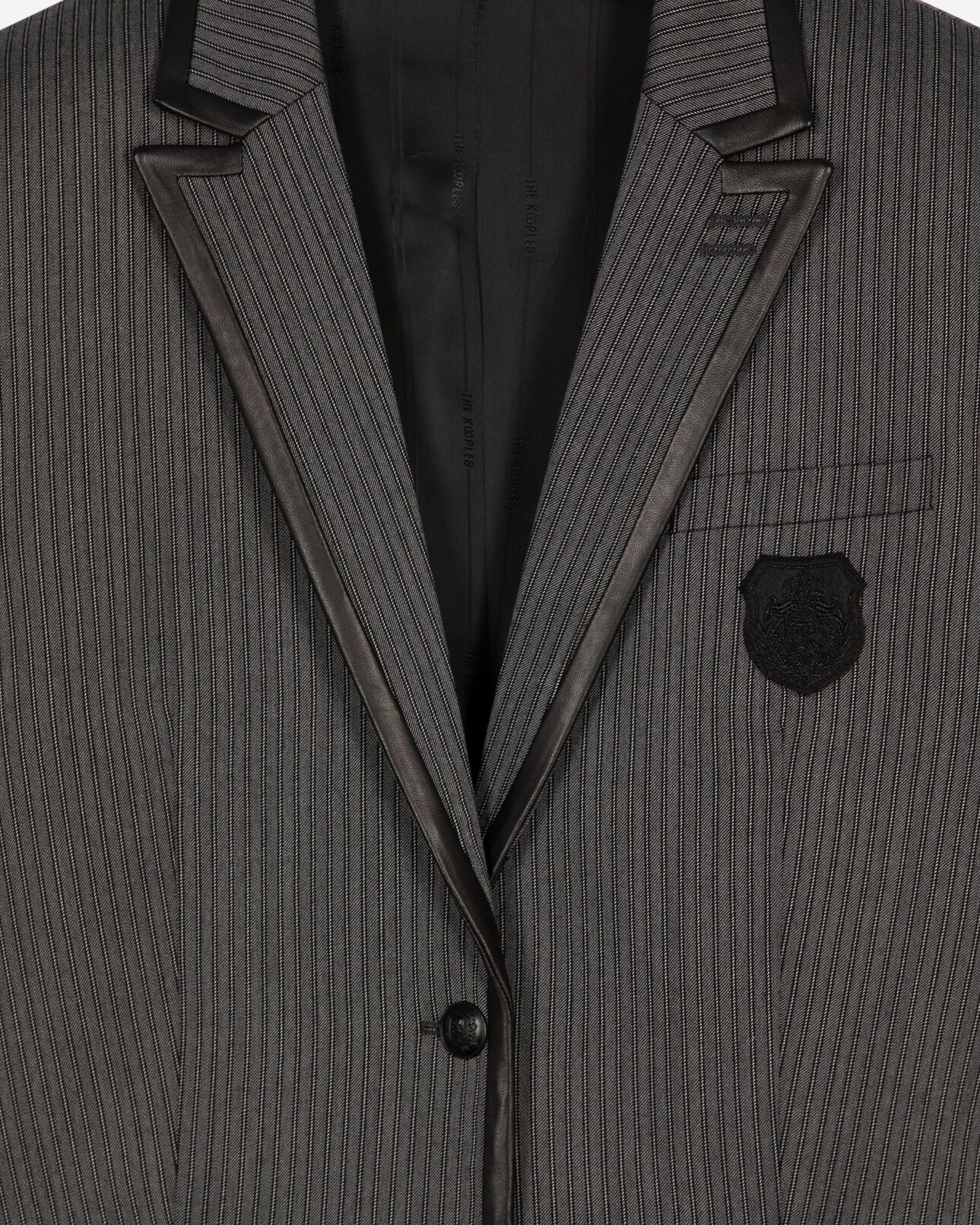 The Kooples DAMEN DARK GREY gestreifte jacke aus grauem wollgemisch