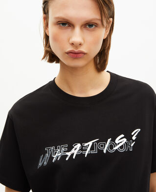 The Kooples FEMME BLACK t-shirt what is effet metallique noir