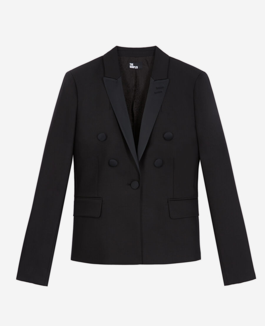 black wool suit jacket