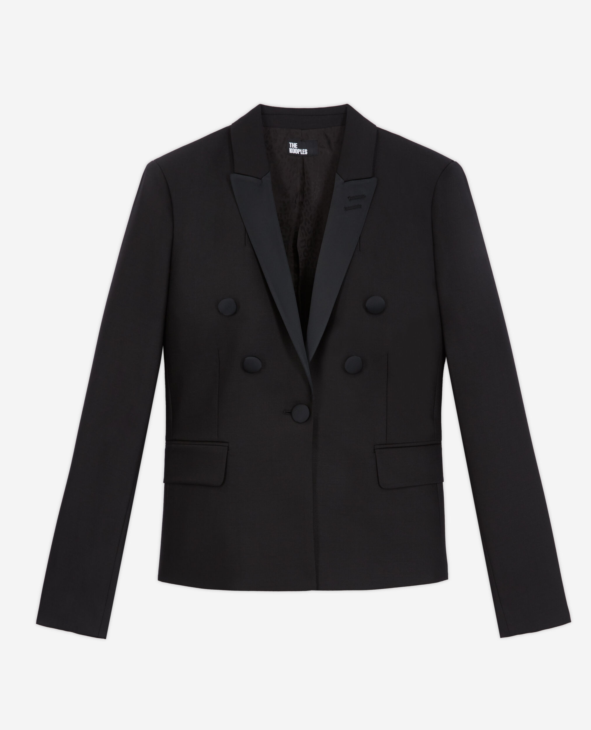 Black wool suit jacket, BLACK, hi-res image number null