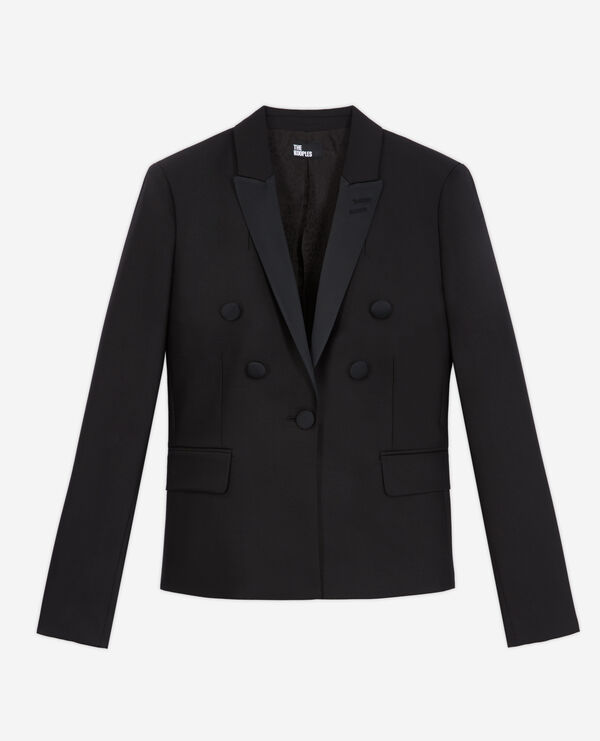 Black wool suit jacket
