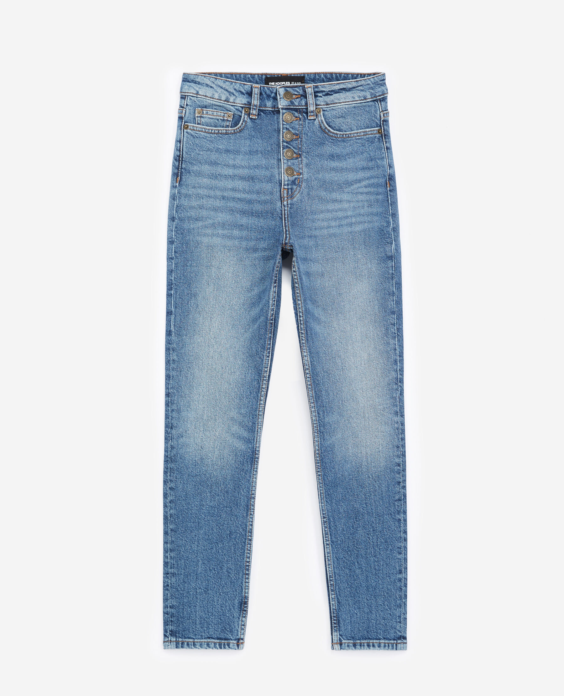 Blue faded top jeans