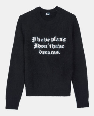 The Kooples H BLACK / WHITE black alpaca sweater