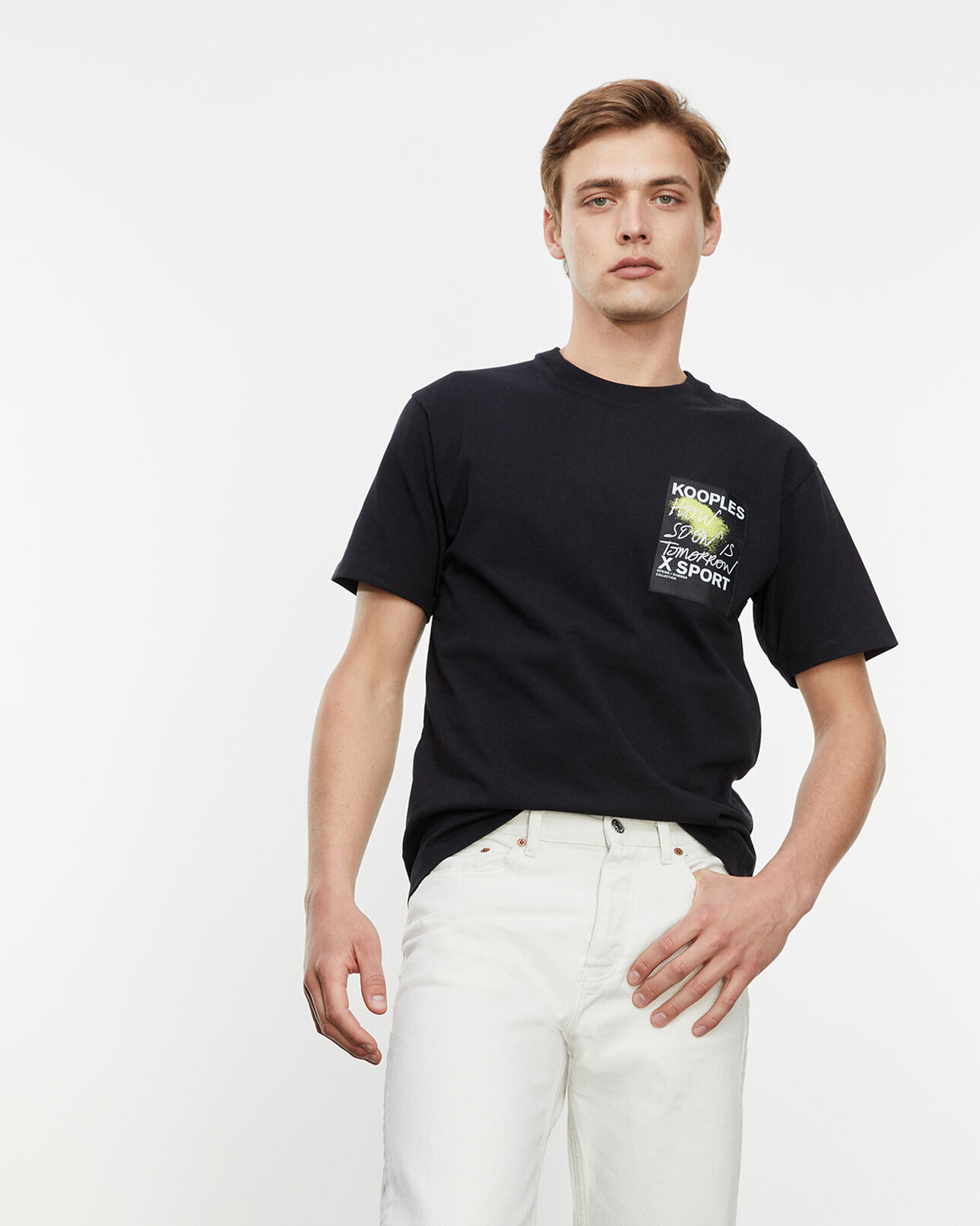 The Kooples HERREN BLACK t-shirt schwarz baumwolle logo