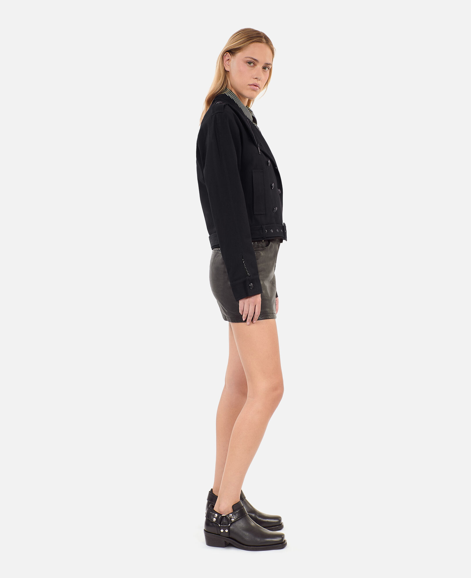 The Kooples FEMME BLACK blouson style trench noir