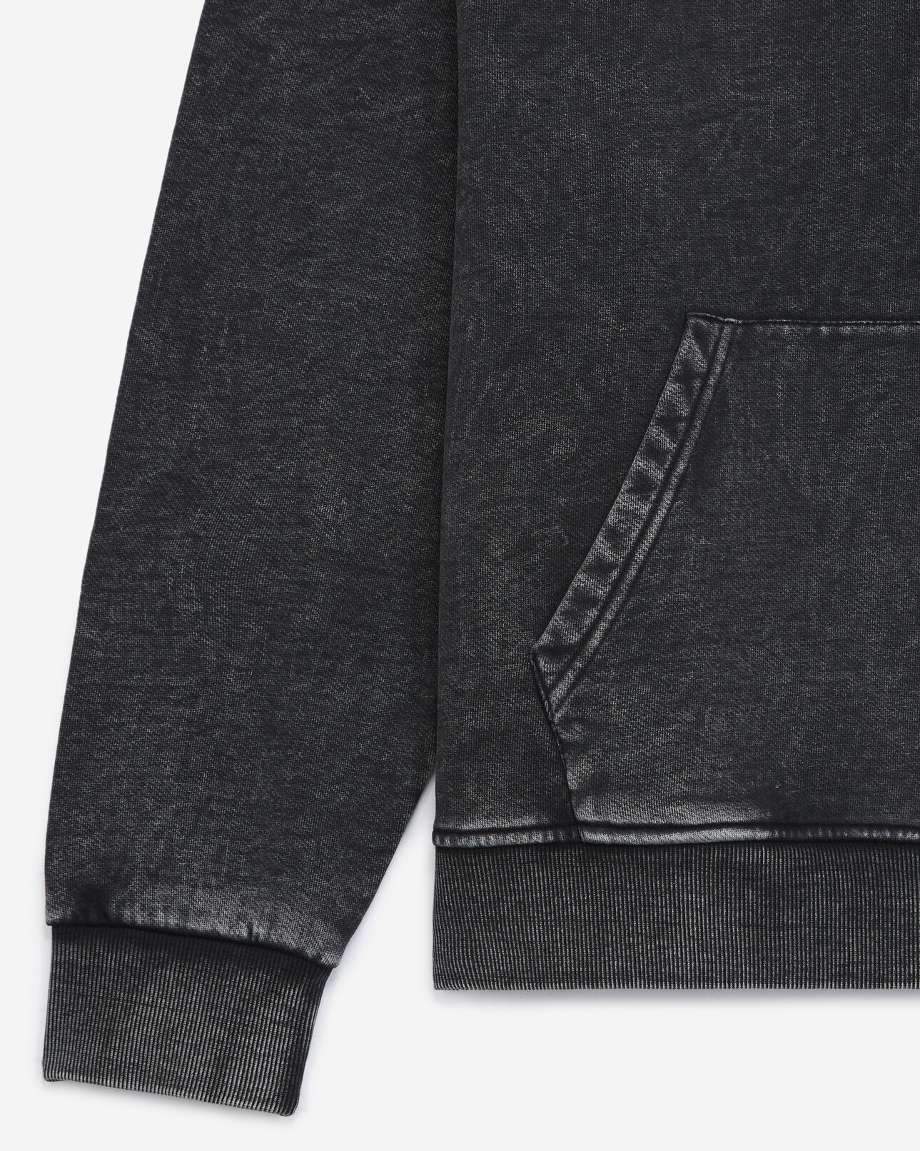 The Kooples WOMEN BLACK WASHED faded hoodie with contrasting logo