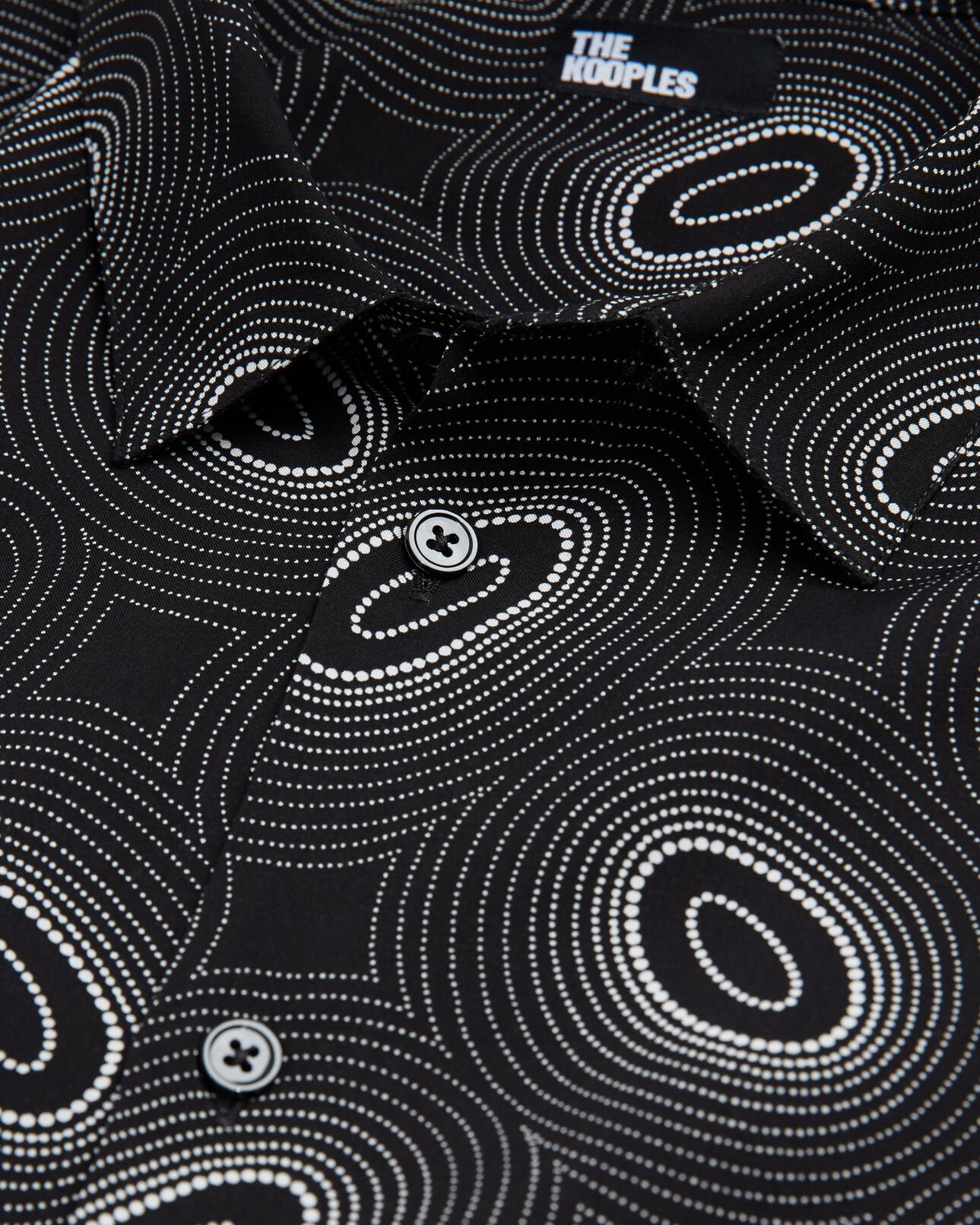 The Kooples HERREN BLACK WHITE hemd mit klassischem kragen und print