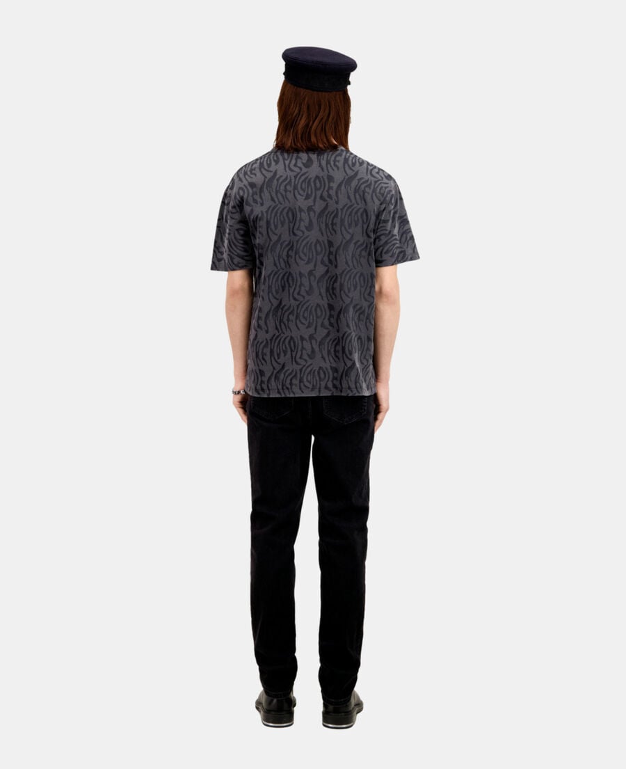 The Kooples HOMME BLACK WASHED t-shirt homme imprimé
