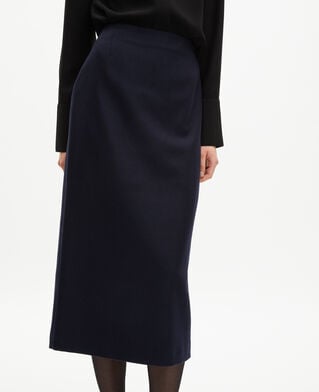 The Kooples FEMME NAVY jupe longue crayon marine