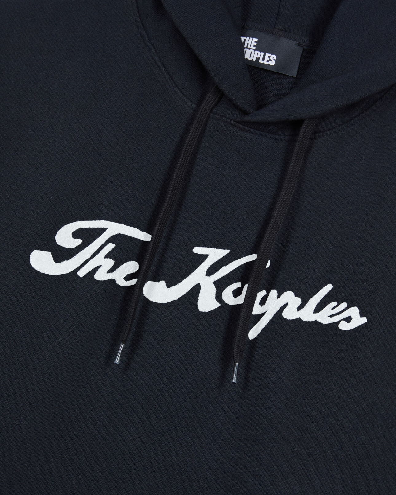 The Kooples MEN BLACK WASHED black logo hoodie