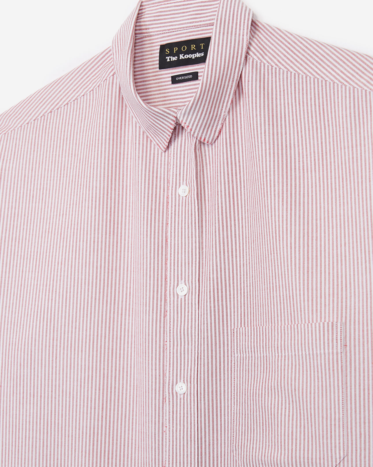 The Kooples HERREN WHITE / RED weißes oxford hemd mit zugeknöpftem kragen