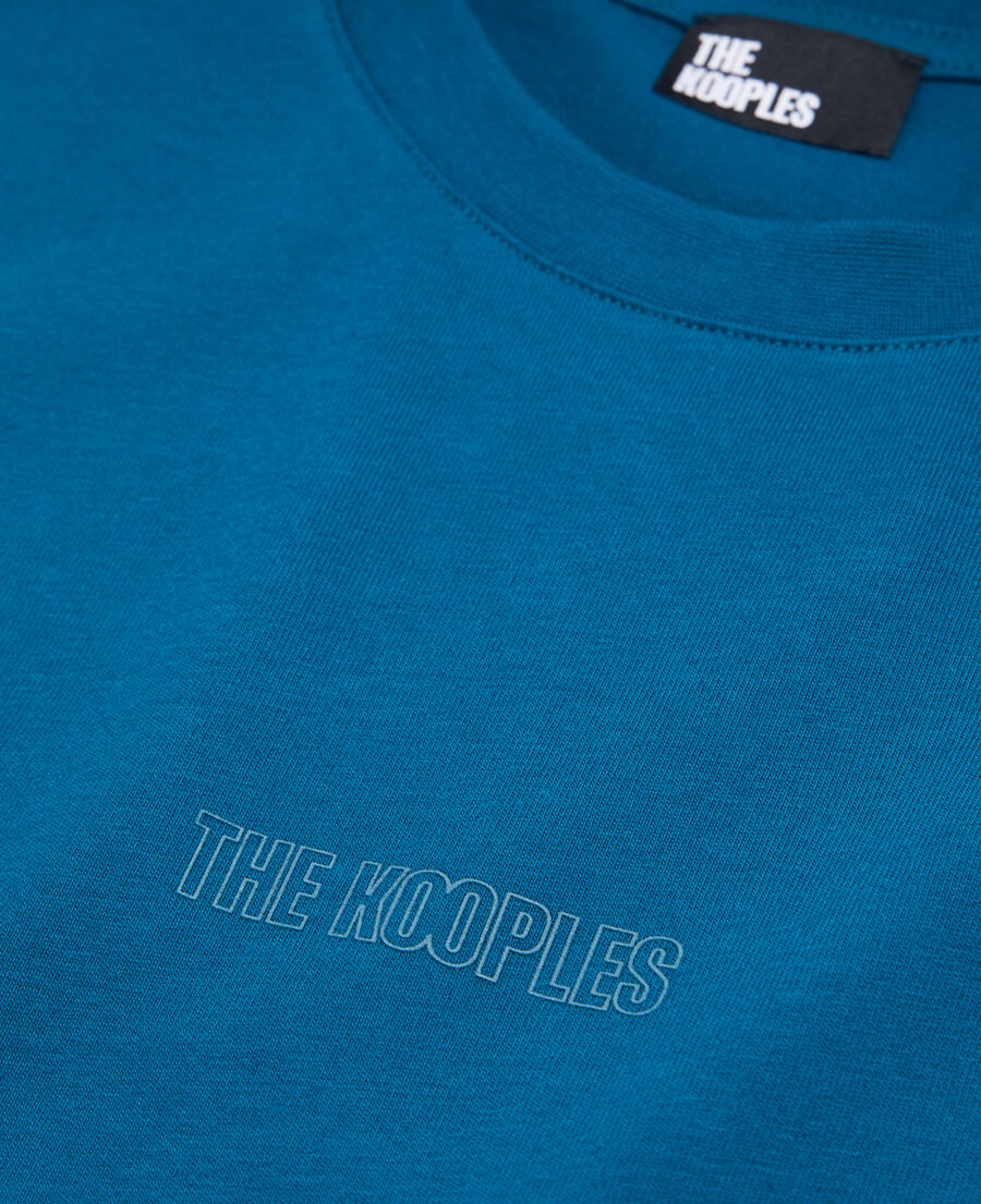 camiseta azul logotipo para hombre