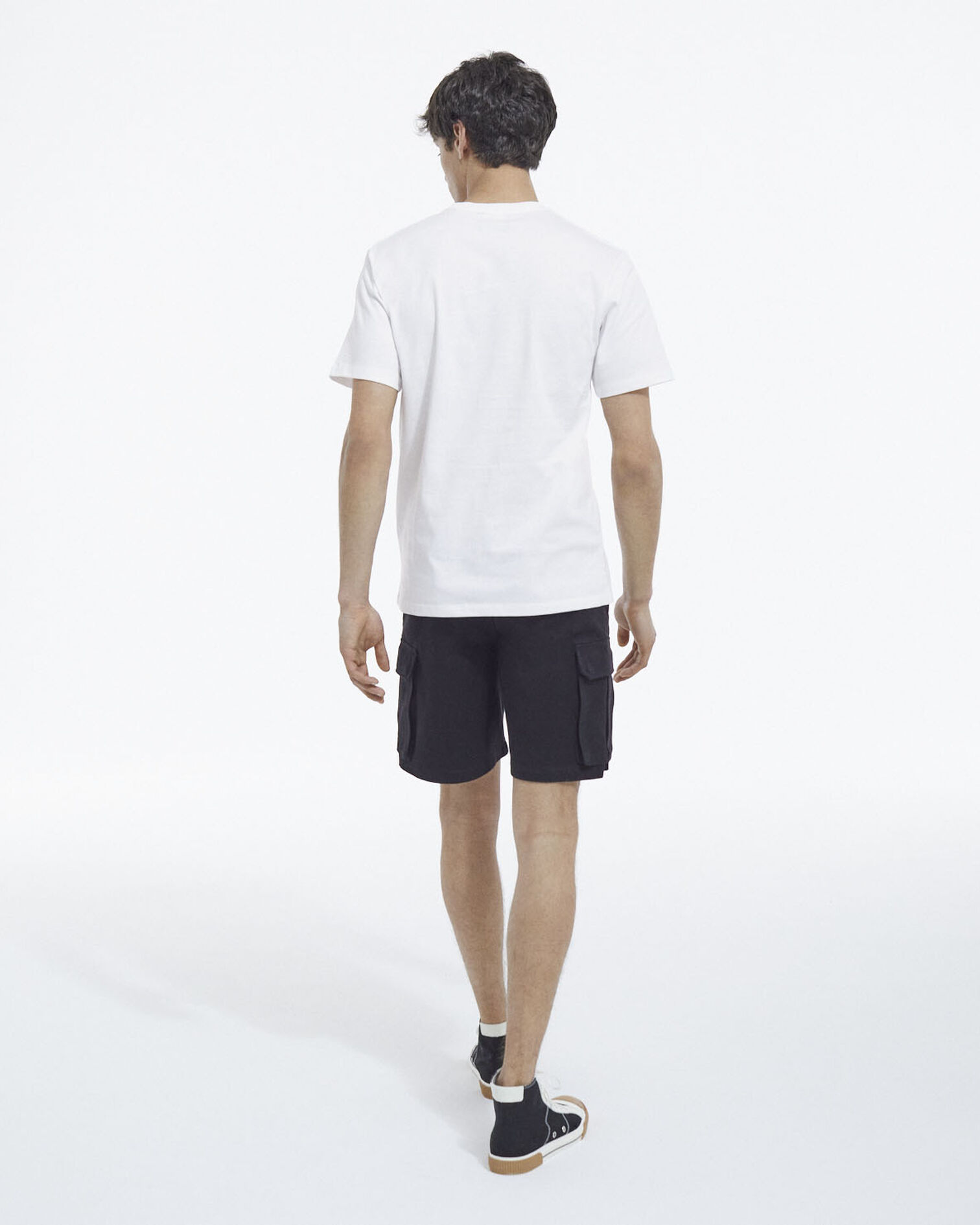 White printed T-shirt with skull and flowers, WHITE, hi-res image number null