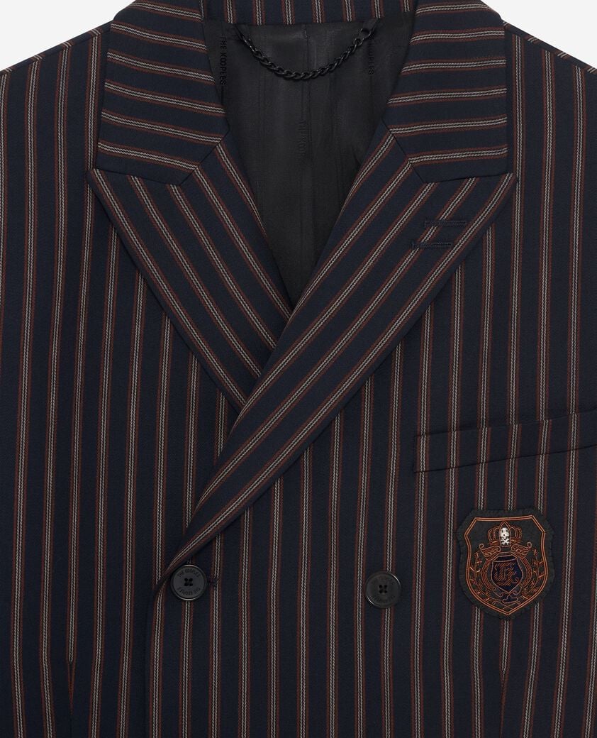 The Kooples HOMME BLUE-WHITE-RED veste à rayures marine