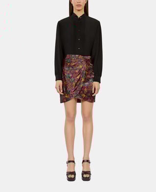 The Kooples FEMME BLACK chemise en soie avec plissage noire