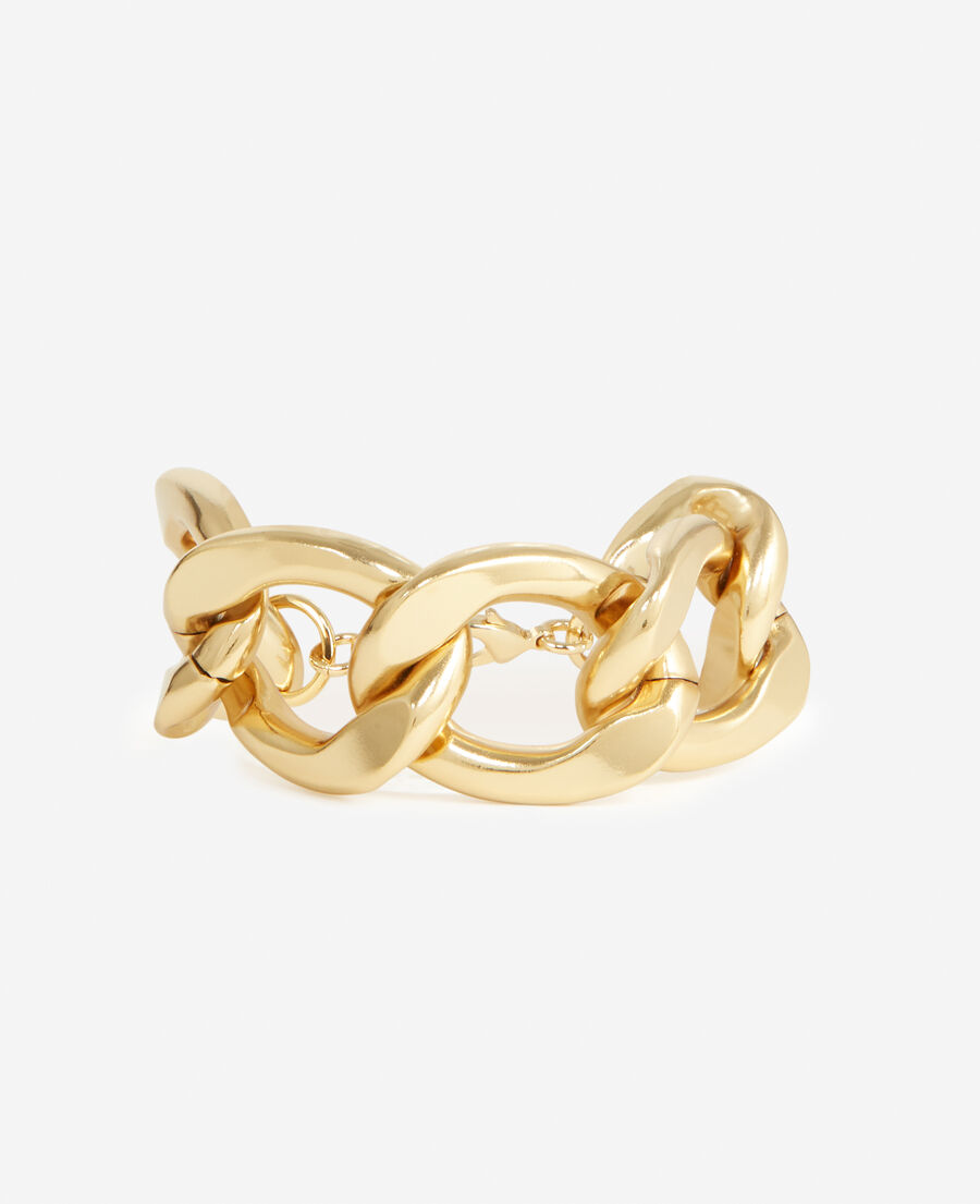 golden metal bracelet with large links