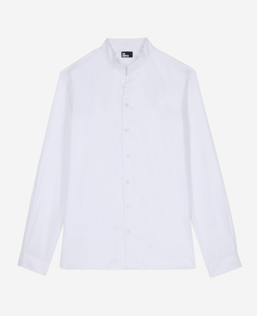 elegantes, weißes hemd aus twill
