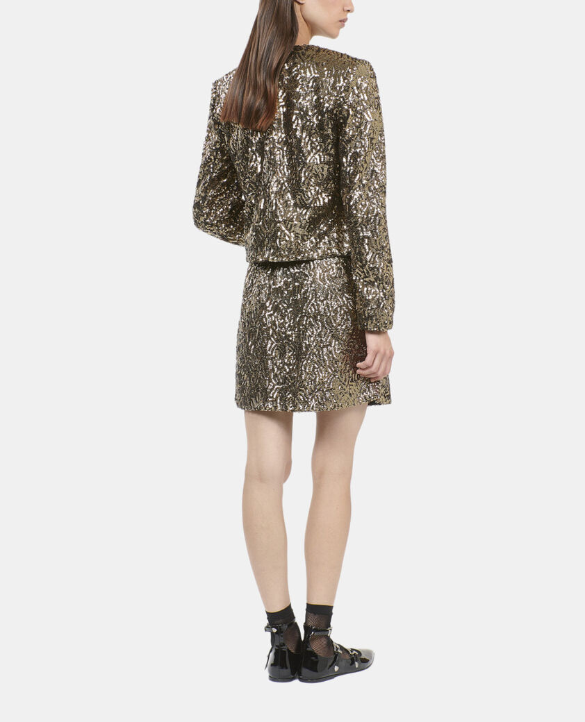 The Kooples FEMME GOLD veste courte à sequins dorés