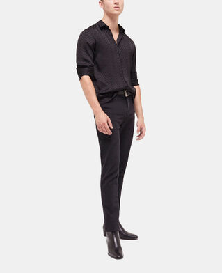 The Kooples HOMME BLACK chemise col classique en jacquard noire