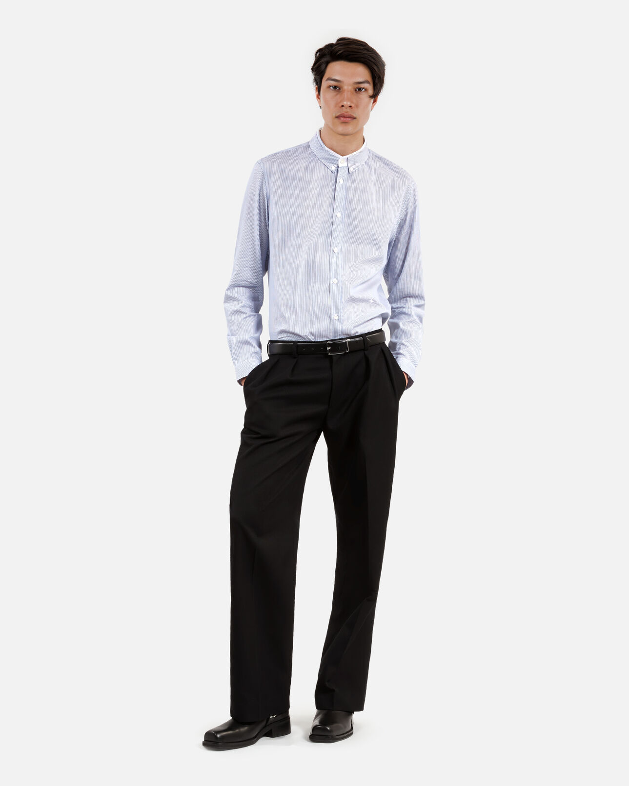 The Kooples HOMME BLUE WHITE chemise formelle à rayures bleu et blanche