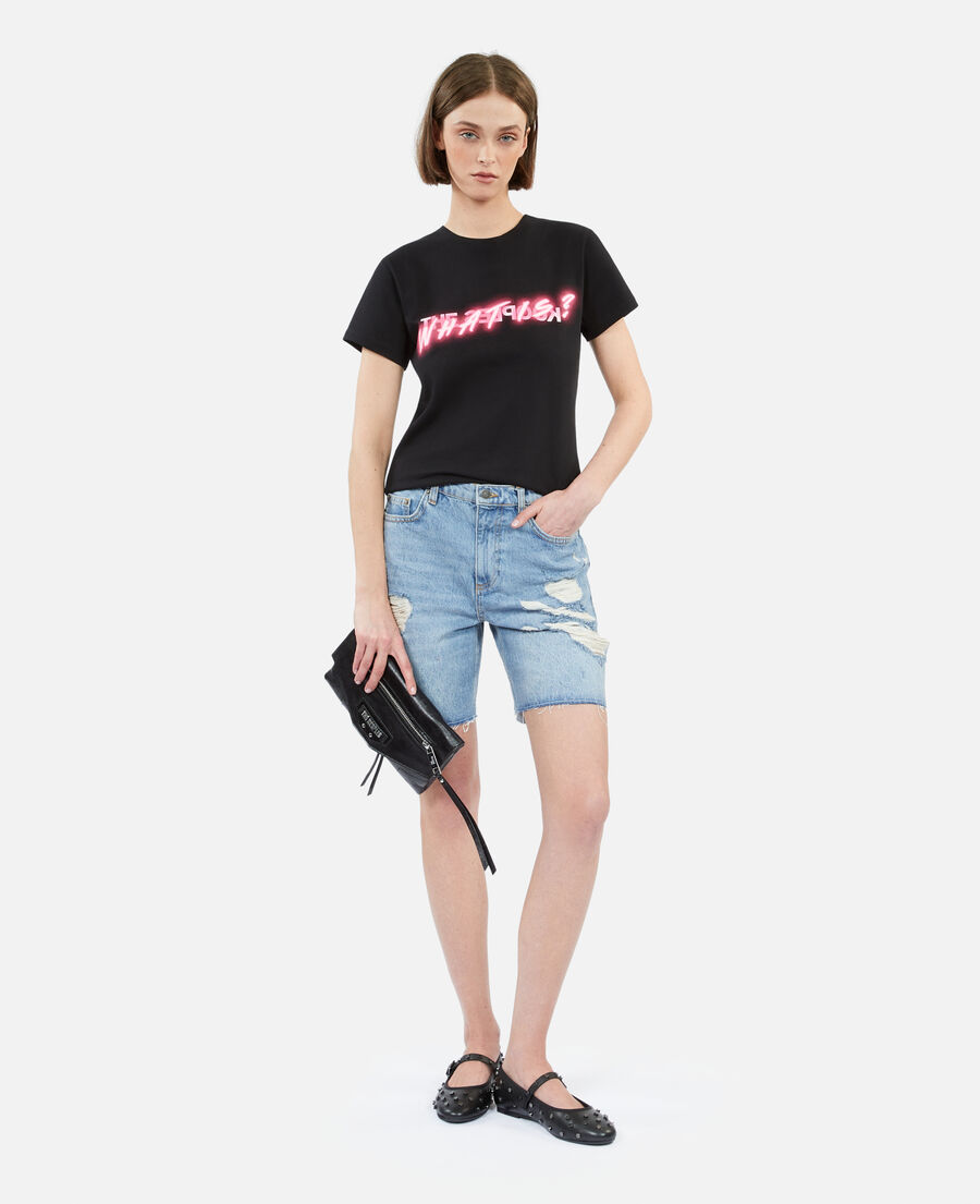 T-SHIRT FEMME WHAT IS NOIR