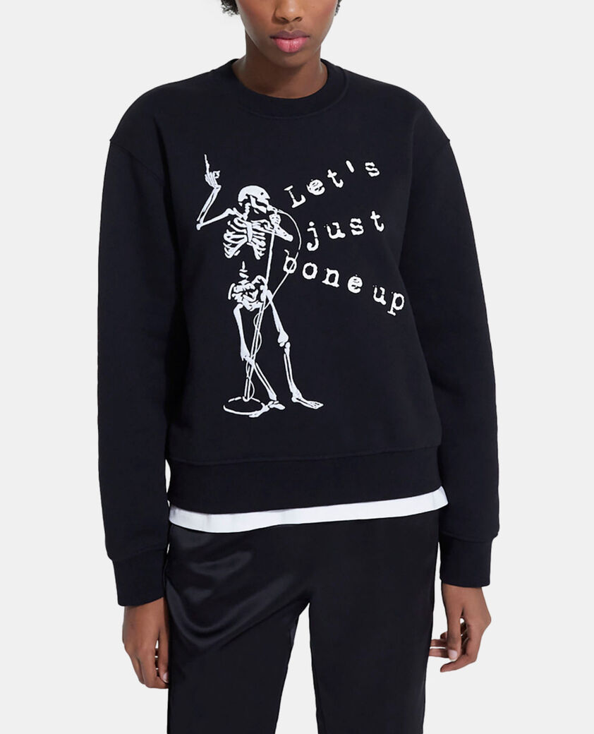 The Kooples WOMEN BLACK black screen print sweatshirt