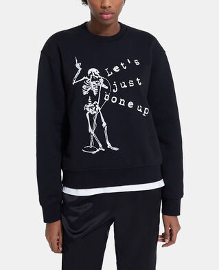 The Kooples WOMEN BLACK black screen print sweatshirt
