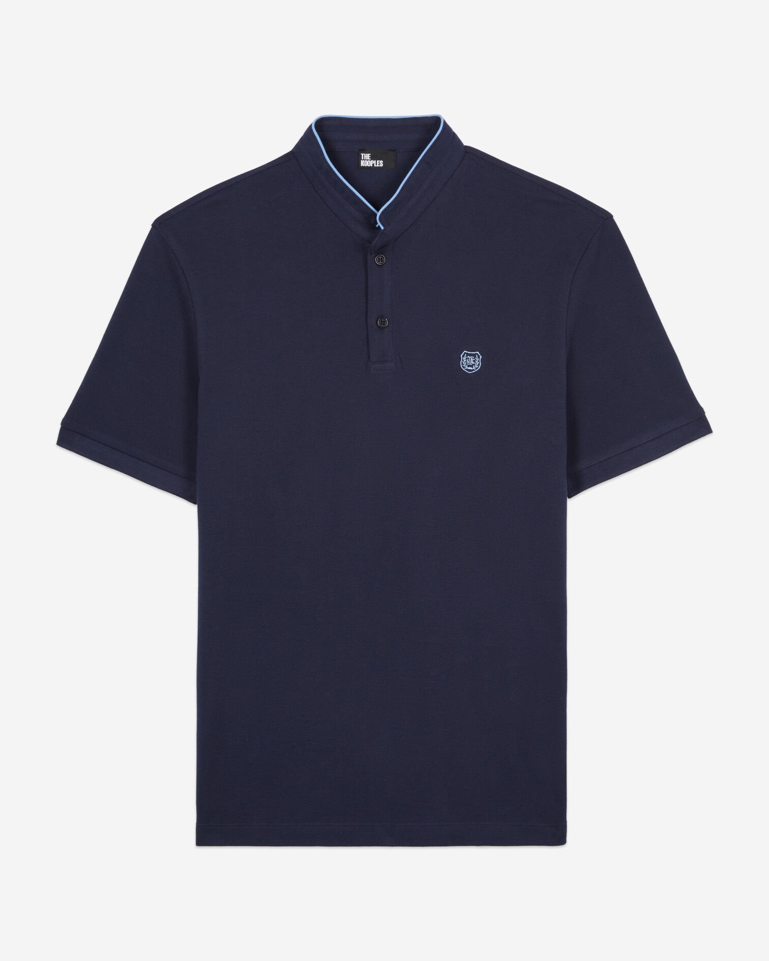 Polo en coton piqué bleu marine, NAVY/ PIPING NAVY, hi-res image number null