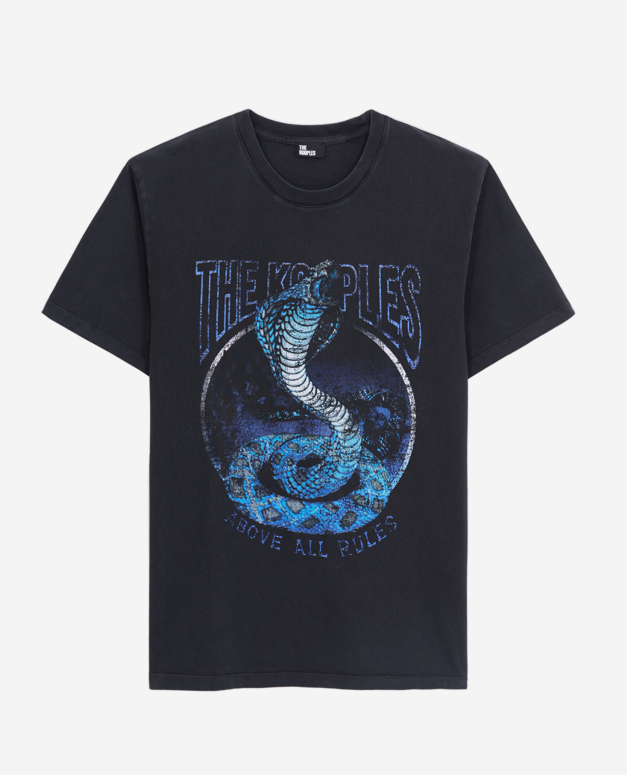 Men's black t-shirt cobra serigraphy, BLACK WASHED, hi-res image number null