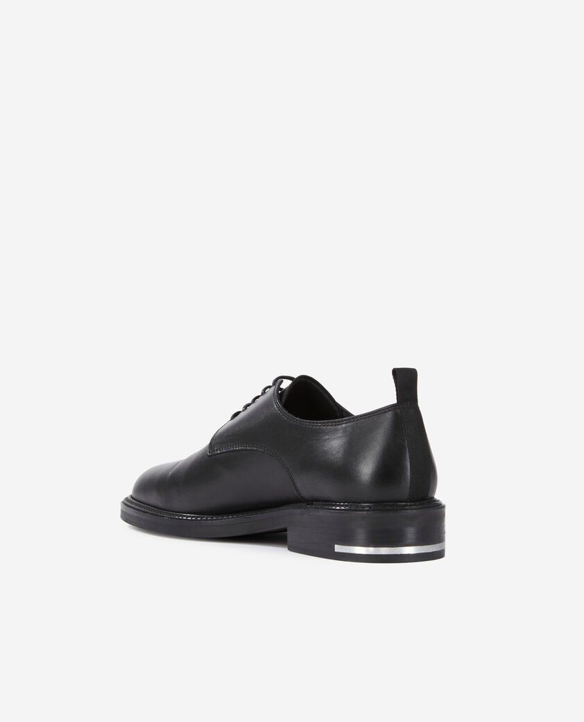 The Kooples MEN BLACK black leather lace-up shoes