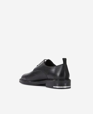 The Kooples MEN BLACK black leather lace-up shoes
