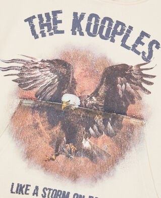 The Kooples WOMEN ECRU ecru hoodie with serigraphy