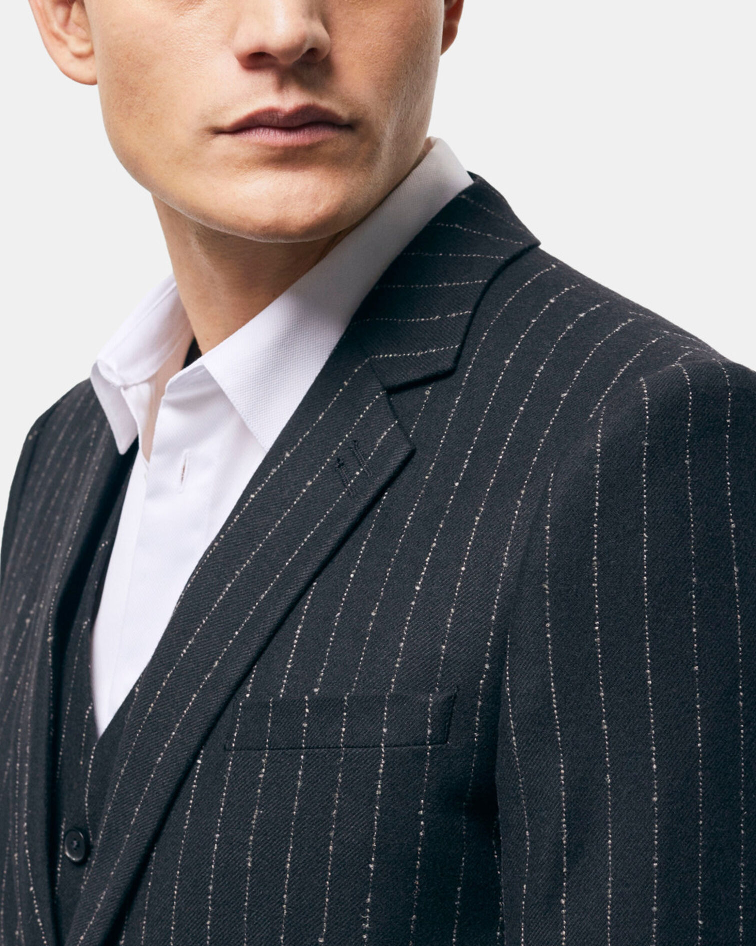 Striped suit jacket, BLACK WHITE, hi-res image number null