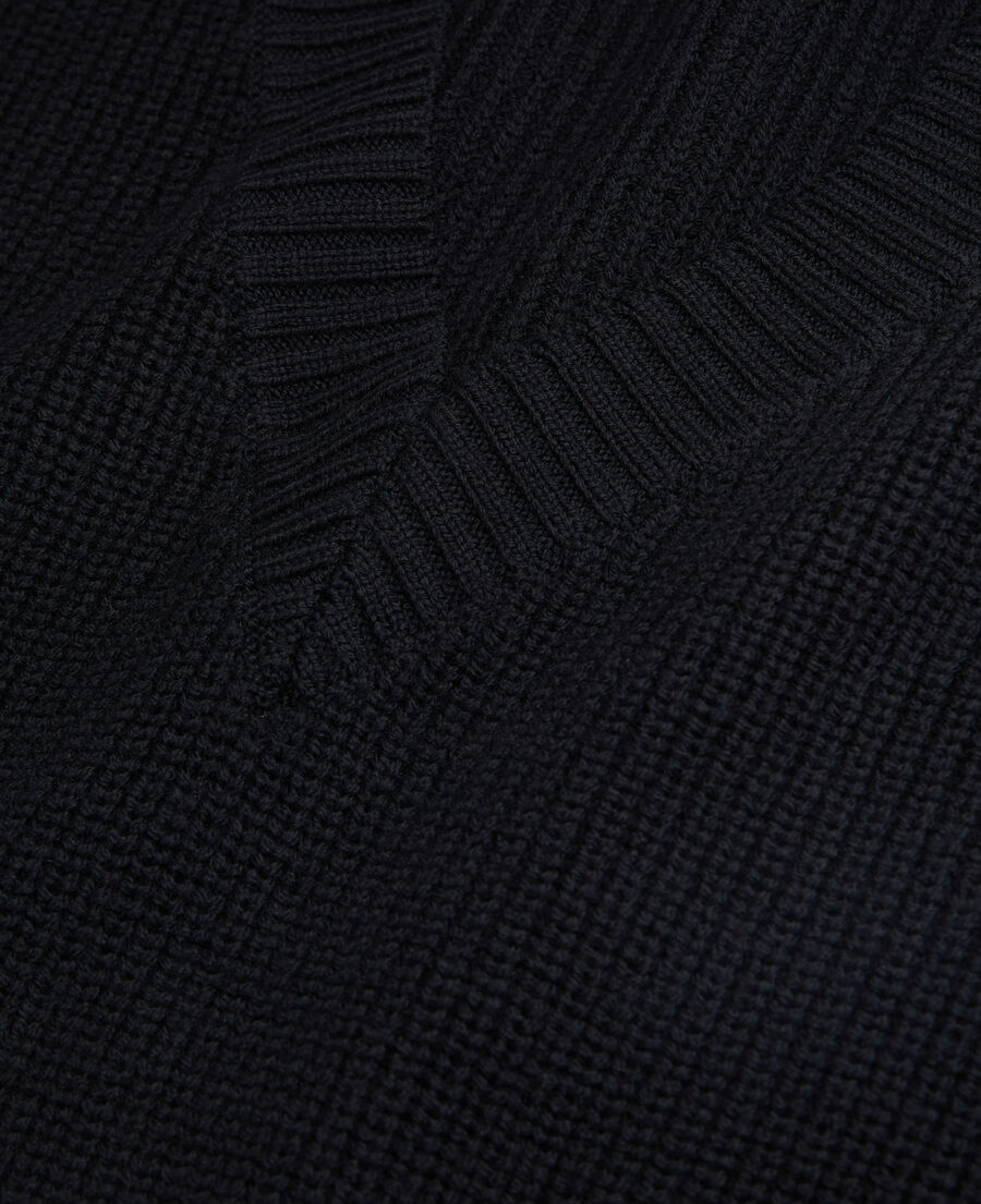 black sleeveless wool sweater