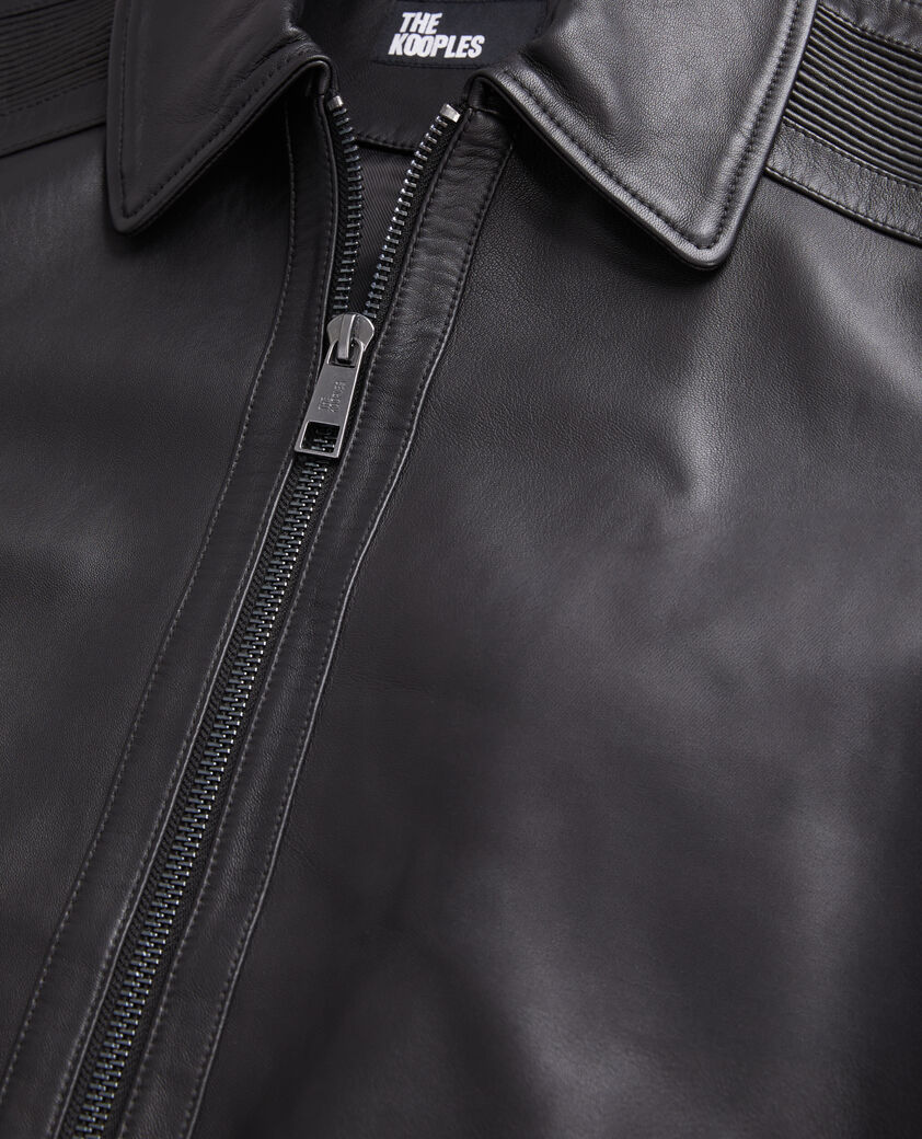 The Kooples MEN BLACK black leather biker jacket