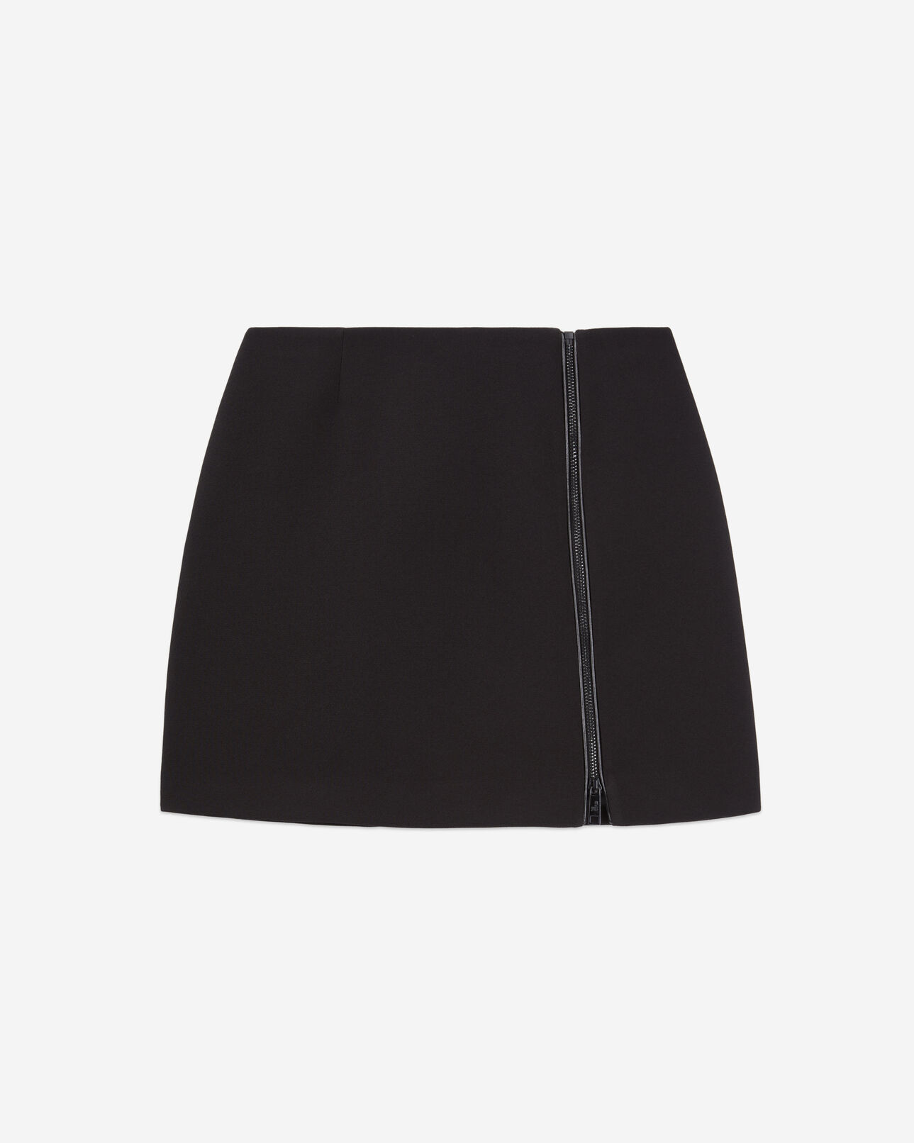 The Kooples WOMEN BLACK short black crepe skirt with zip