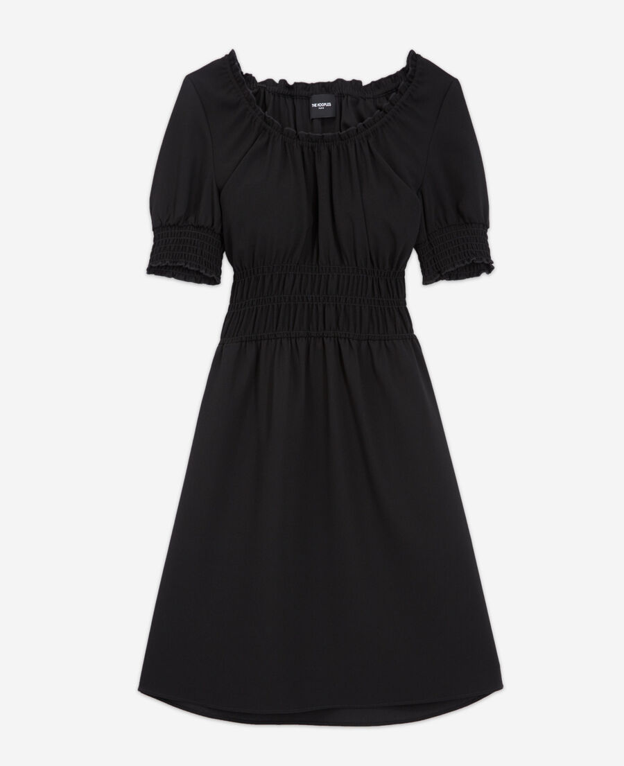 The Kooples DAMEN BLACK leichtes schwarzes kleid mit puffärmeln