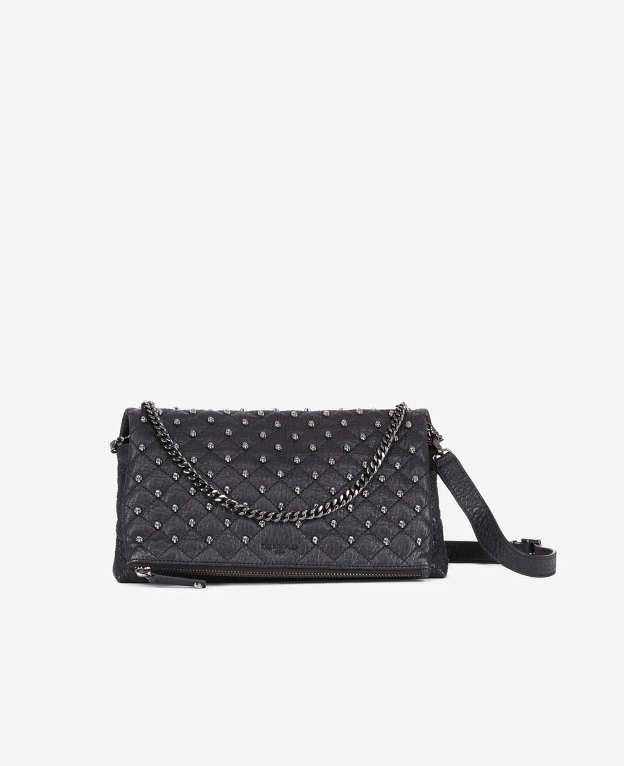The Kooples WOMEN BLACK heritage small black leather pouch