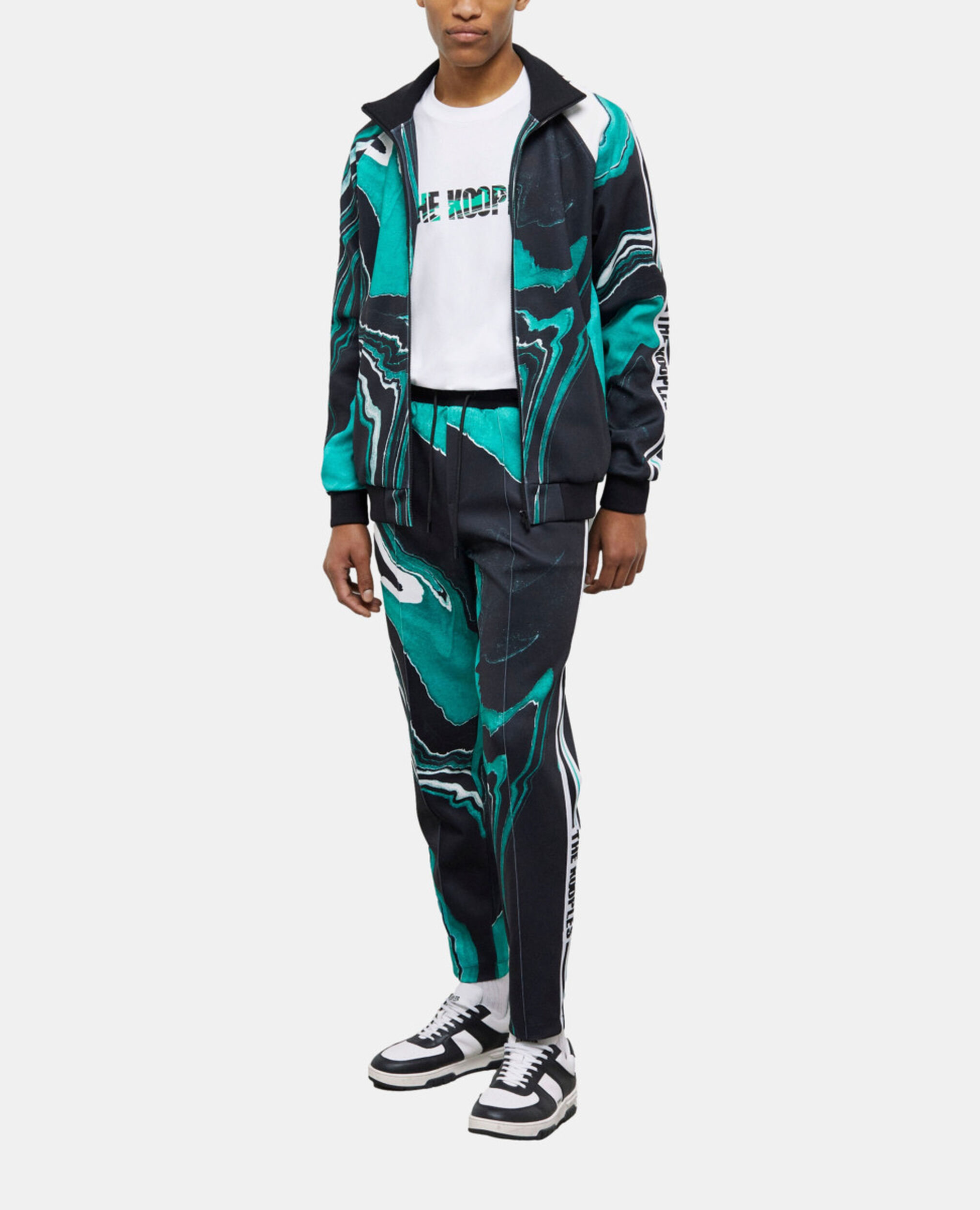 Printed tracksuit jacket, BLACK / GREEN, hi-res image number null